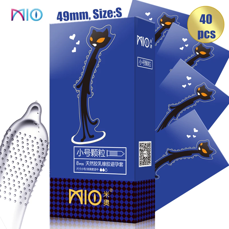 

MIO 3D Delay Condoms for Man 49mm Tight Fit Big Dotted Large Particles Penis Sleeve Extra Lubricant Small Size Condom Safe Sex