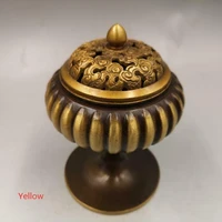 ancient copper high foot pumpkin incense burner incensory ornaments dish censer