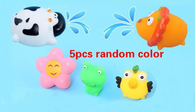 Electric Inductive Water Spray Tool Toy Ball with Light Music Bathroom Bathtub Swim Baby Bath Toys for Toddler Infant Children - Цвет: 5pcs doll