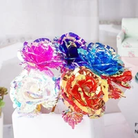 5 pcs decor flower valentine mothers day wedding gift beautiful fashion artificial led foil plated gold rose