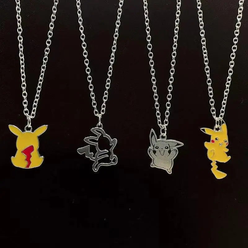 

Pokemon Pikachu Necklace Pendant Cartoon Cute Shape Alloy Electroplating Boys and Girls Christmas Birthday Gift Anime Decor Pins