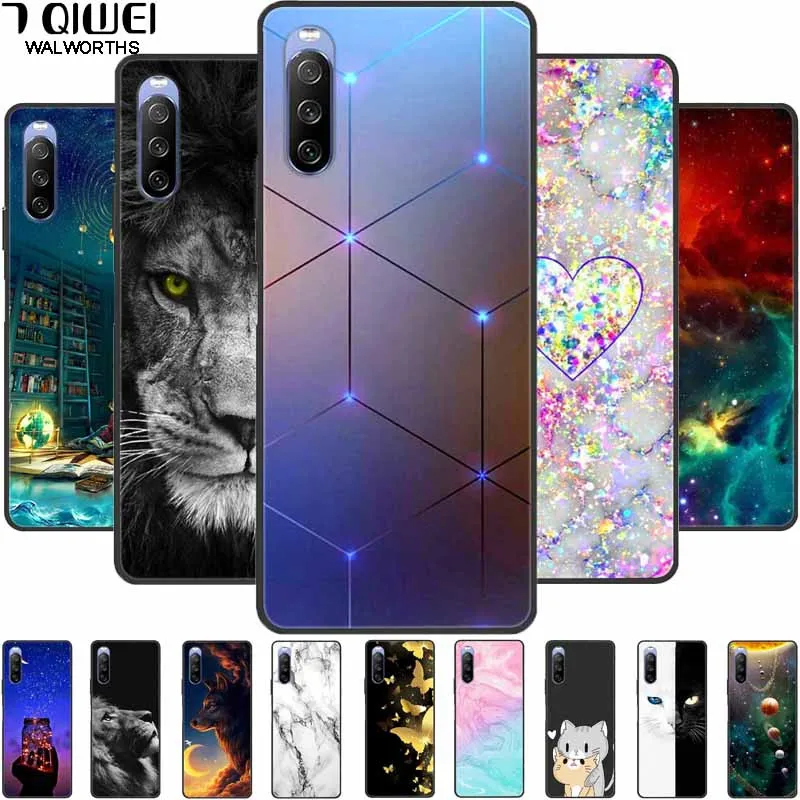 

Case For Sony Xperia 1 5 10 III II Xperia5 Phone Cover Luxury Soft Silicone Funda Coque TPU Bumper Shockproof Cute Cartoon Bag