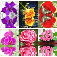 new 5d diy diamond painting scenery cross stitch flowers diamond embroidery full square round drill home decor manual art gift