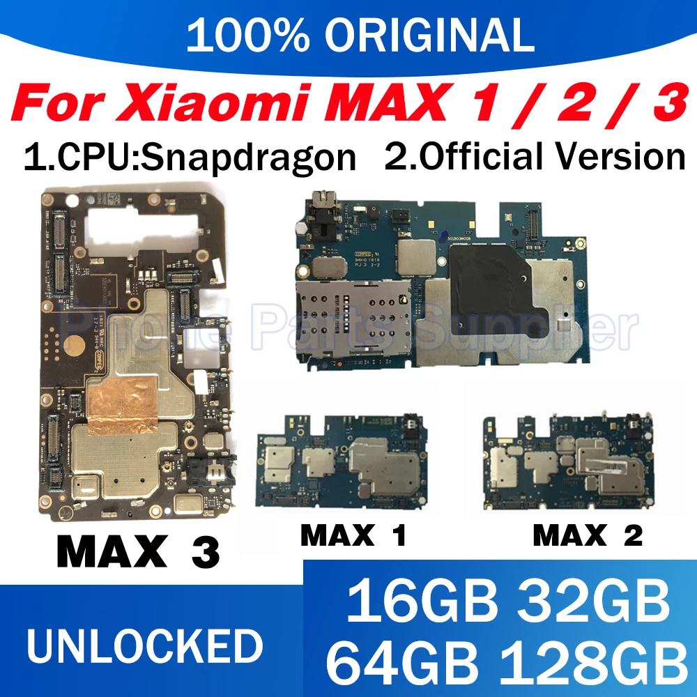 Материнская плата для Xiaomi MI Max 1 2 3 MB оригинальная Чистая Замена материнской платы