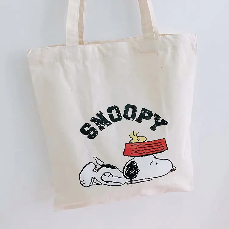 Мультяшная Холщовая Сумка-тоут Peanuts Rogue Dog Kawaii, модная сумка на плечо, лаконичная тканевая сумка на плечо, Женская Хлопковая сумка для покупок