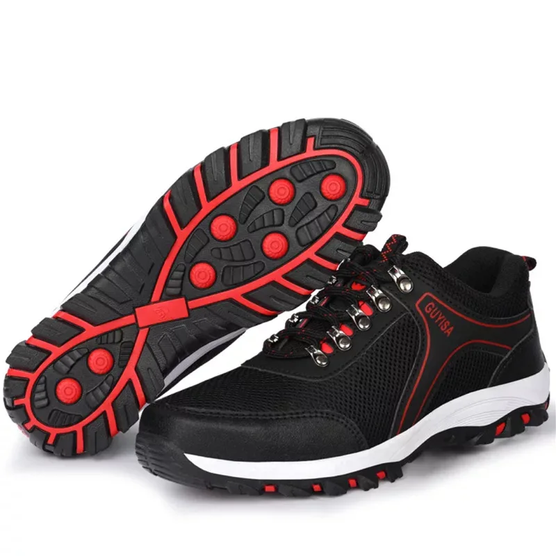 Модная мужская обувь рабочие ботинки защитные со стальным носком дышащая