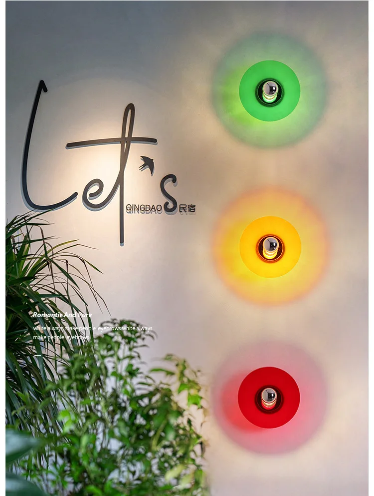 

Color UFO Wall Lamp Living Room Bedroom Bedside Corridor Stair Aisle Bar Atmosphere Traffic Light Led Wall Light