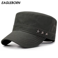 eagleborn army 3 stars flat top mens women caps hat adjustable casual military hats for men snapback cadet military patrol