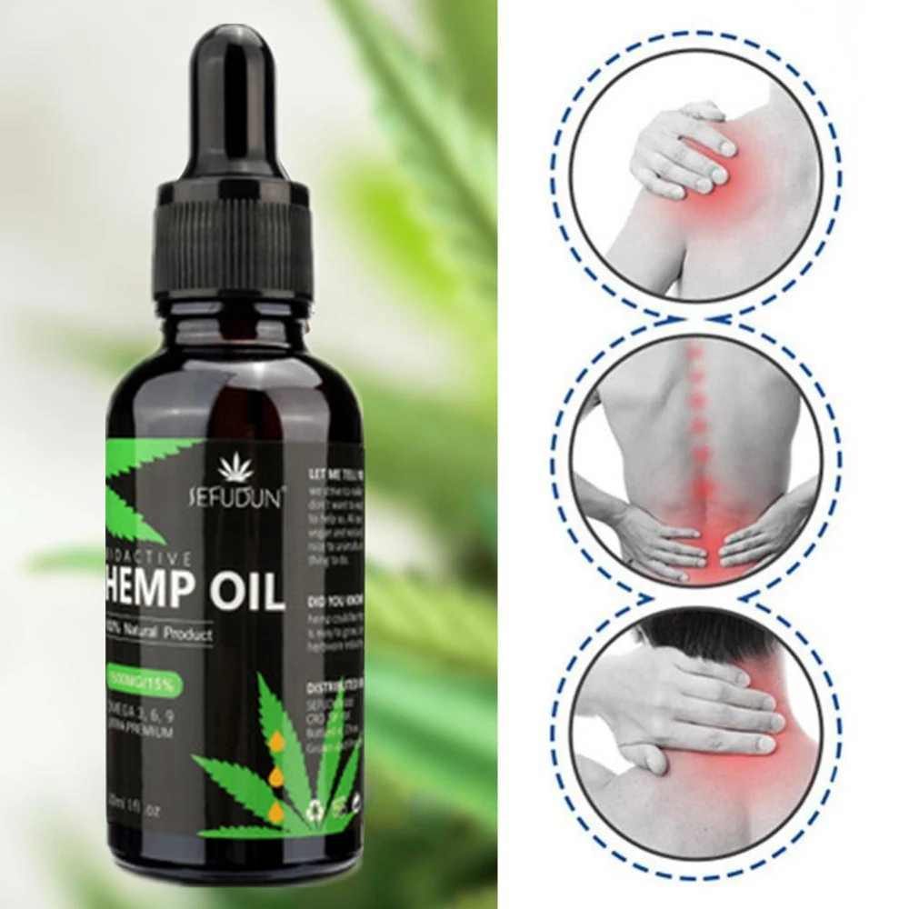 

30ml 1pcs 100% Organic Hemp Oil Bio-active Hemp Seeds Oil Extract Drop for Pain Relief Reduce Anxiety Better Sleep Essential Oil
