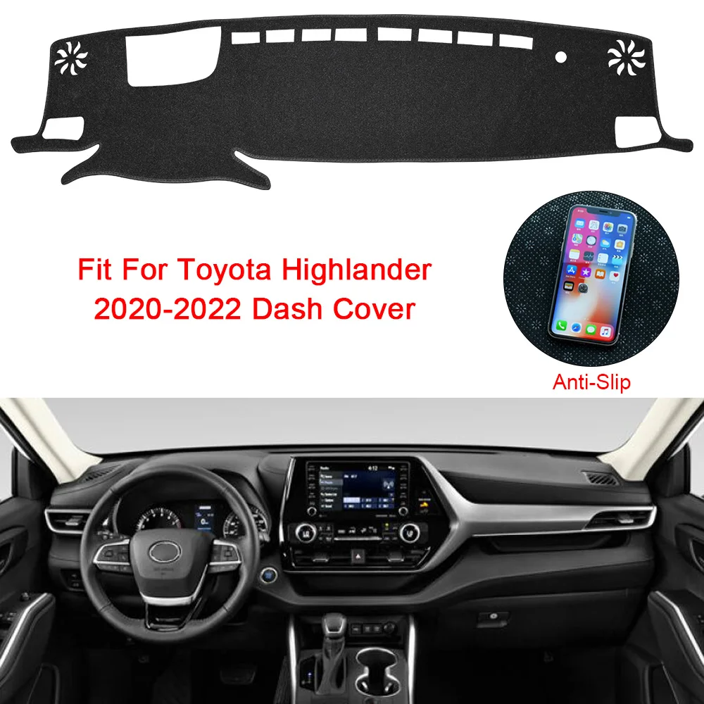 

Customized Car Dashboard Cover For Toyota Highlander 2001-2022 Silicone Anti Slip Mat Interior Protection Accessories