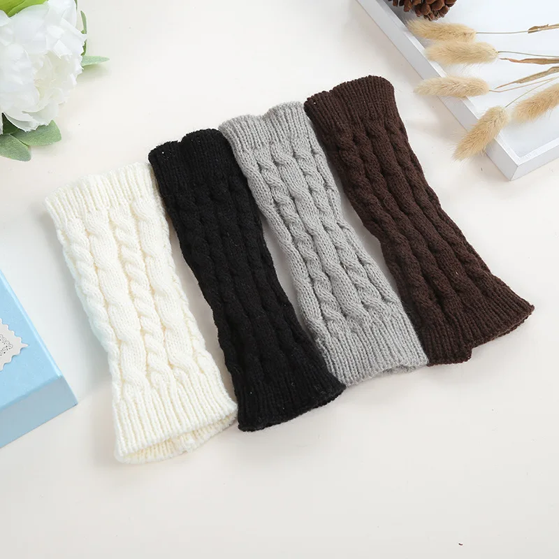 

Winter Fingerless Gloves Half Finger Gloves For Women Winter Soft Warm Wool Knitting Arm Gloves Soft Warm Driving Mittens