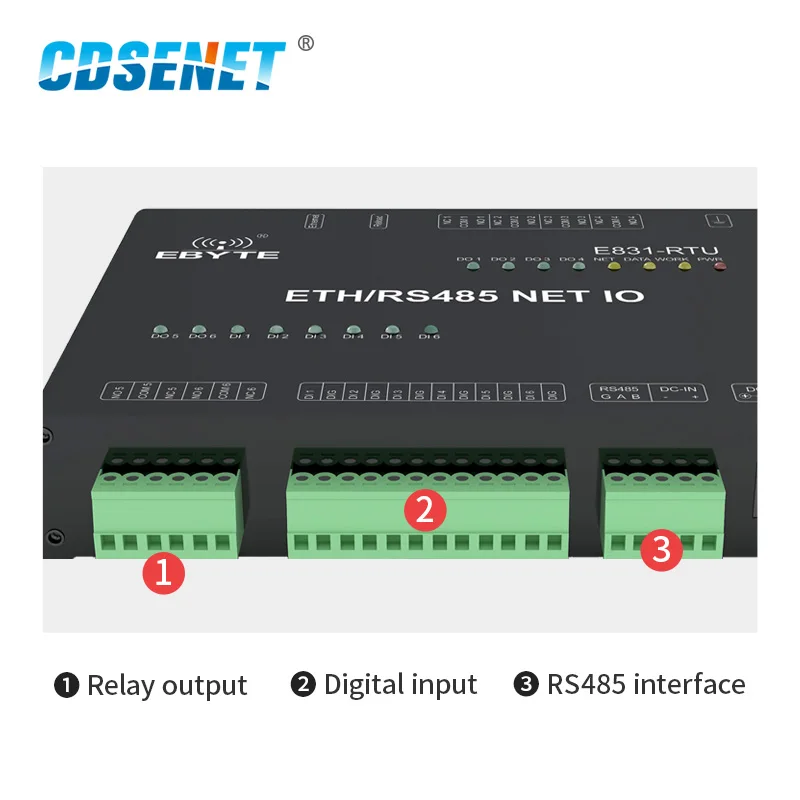 Цифровое количество интерфейса RS485 Ethernet интерфейс Modbus TCP RTU релейный выход