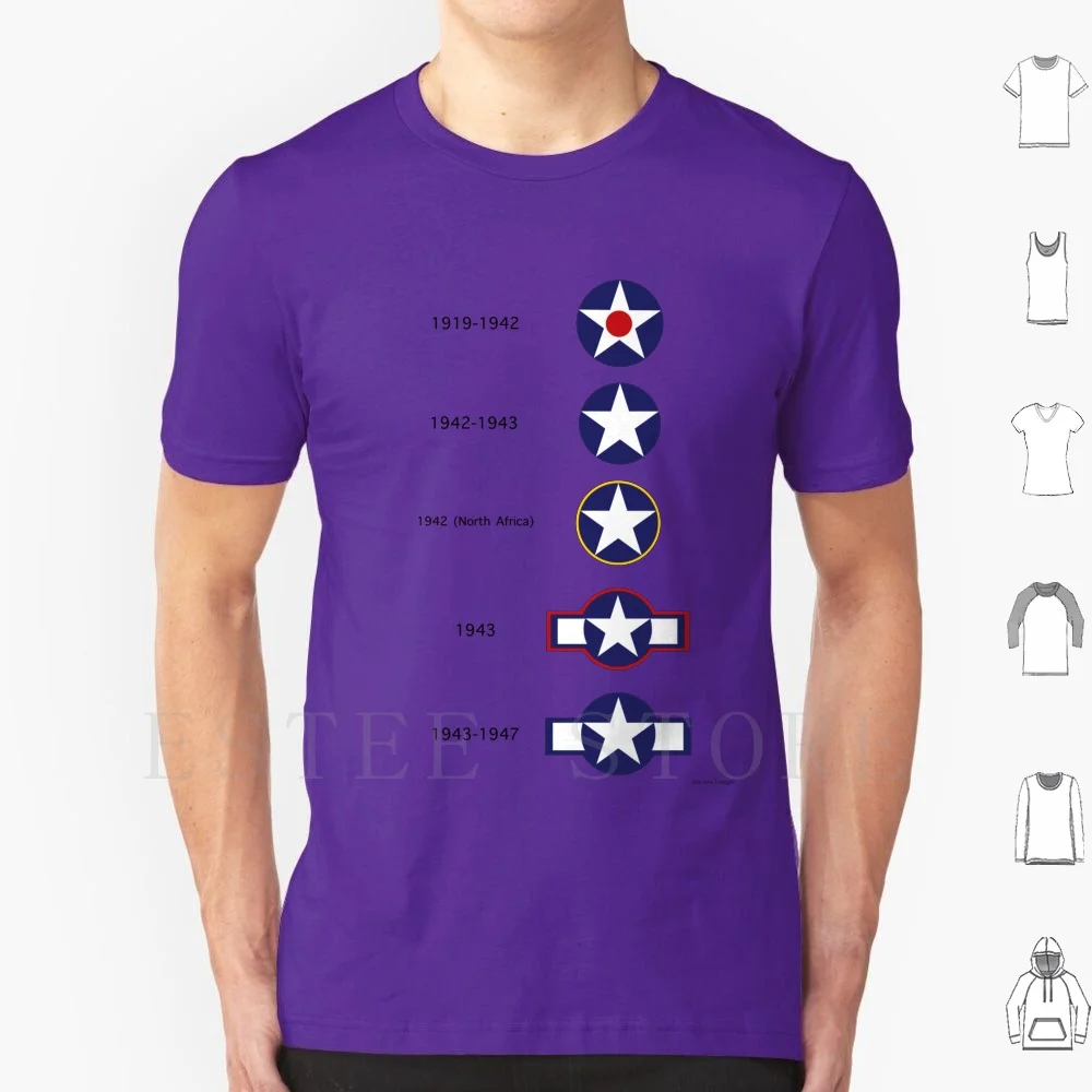 

Футболка Usaaf Insignia Of Ww2 мужская хлопковая, винтажная рубашка с принтом звезд и самолетов, ВВС США 2, 6Xl