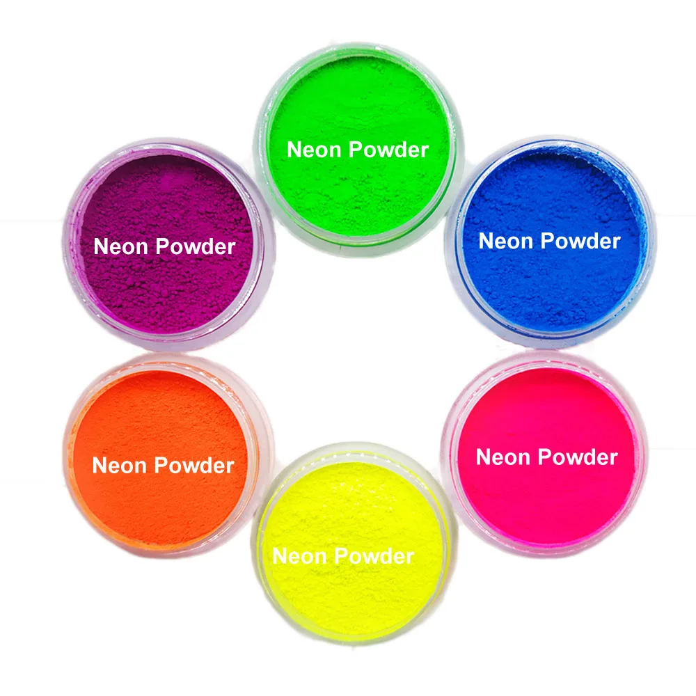 6 Colors Неоновая пудра, пигменты, палитра теней для век, яркие тени для век, палитра, флуоресцентная матовая слюда, светящийся краситель, набор для макияжа тела - Цвет: 6 Colors