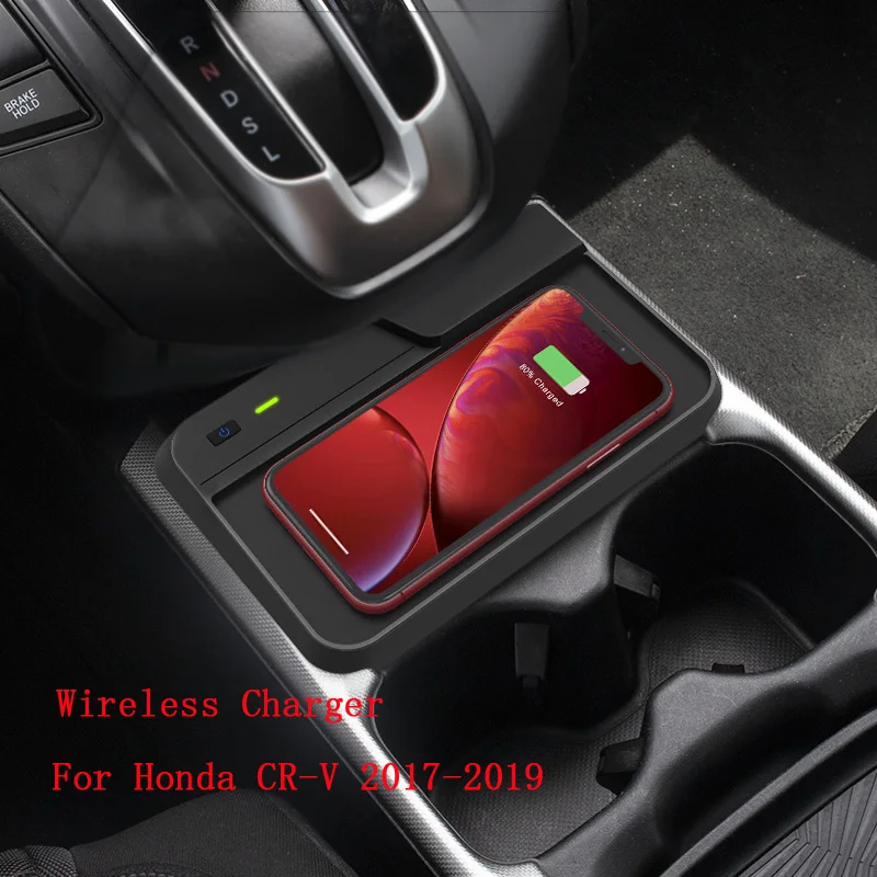 Автомобильный держатель беспроводного зарядного устройства для телефона Honda CR-V 2017-2019 10 Вт быстрая Беспроводная зарядка интеллектуальный и...