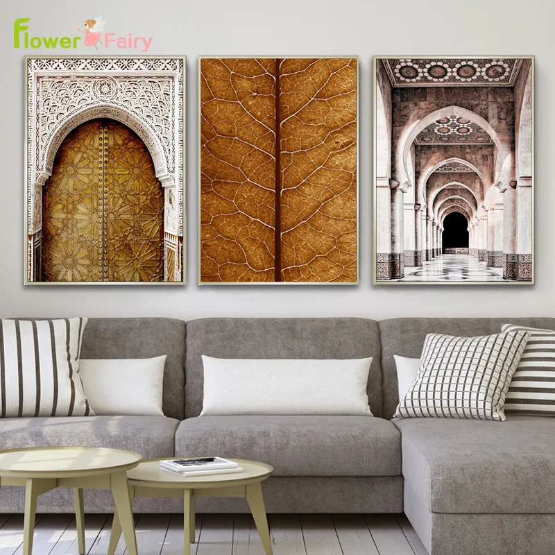 

Morocco Door Scenery Religion Wall Art Canvas Painting Palace Nordic Poster Wall Pictures For Living Room Home Decor Unframed
