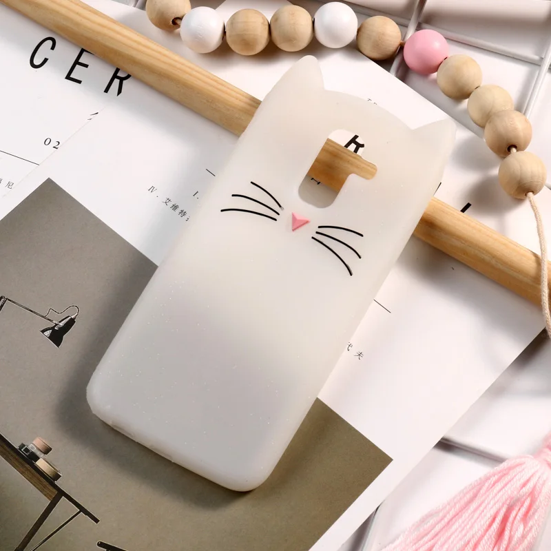 White Чехол s для samsung Galaxy J4 J6 плюс J2 Pro J8 J3 J5 J7 чехол 3D чехол с рисунком кошки на samsung J2 J5 J7 Prime Funda - Цвет: White