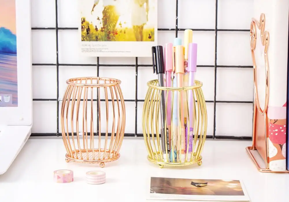 

Iron pen holder pencil holder desk accessories school supplies