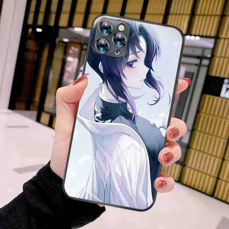 

Cute INS Japan Demon Slayer Phone Case For iPhone 11 Pro MAX Luxury Brand Soft Coque Mobilephone Black TPU Aesthetic Waterproof