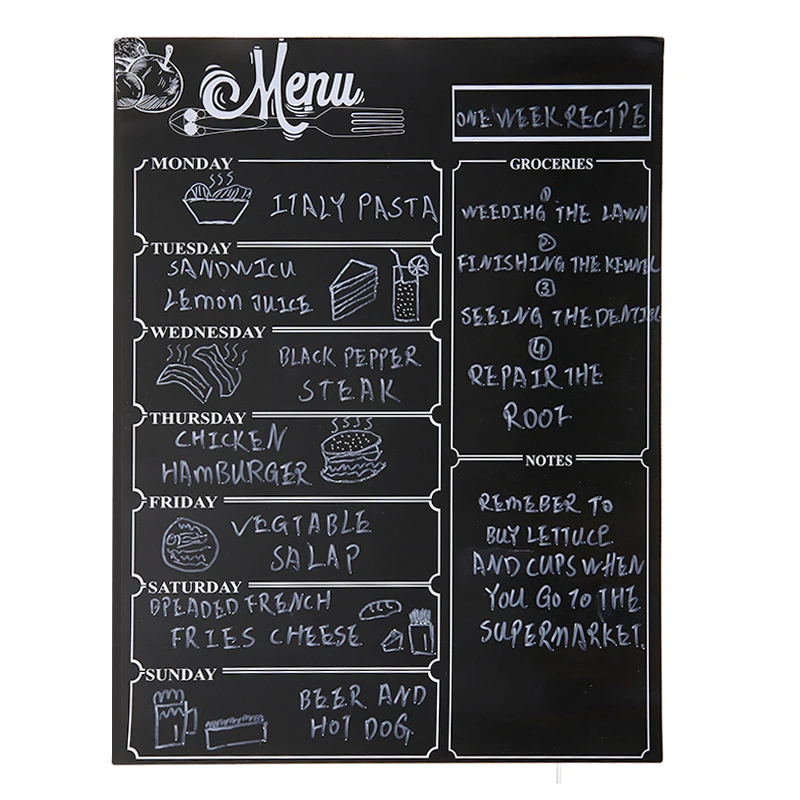 Черная еженедельная доска для меню магнитная планер халата магнит на