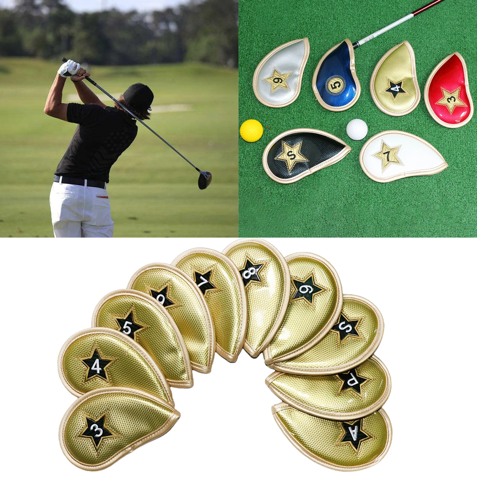 

10pcs Golf Club Iron Head Cover Protection Headcover for