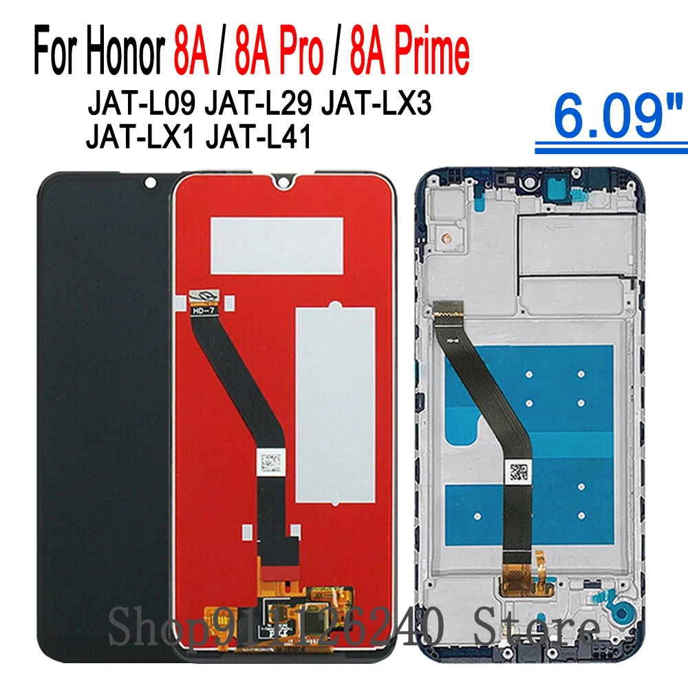 ЖК-стекло для Honor 8a Pro/Prime ЖК-дисплей с сенсорным датчиком рамка Huawei JAT-L29 L41 LX1 100%