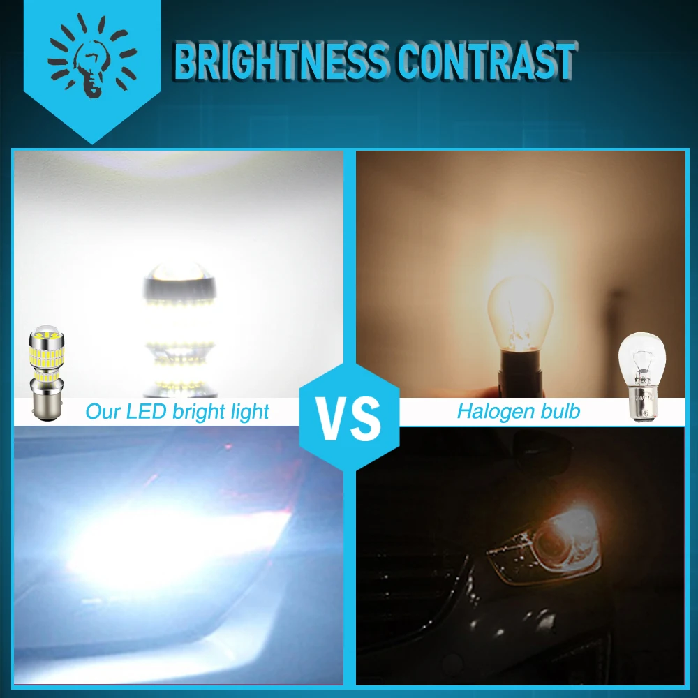 

2X 1157 bay15d P21W led 1156 T20 W21/8W t20 7443 Car Bulb t25 3157 PY21W Auto CANBUS DRL Light White LED Reverse Brake Light