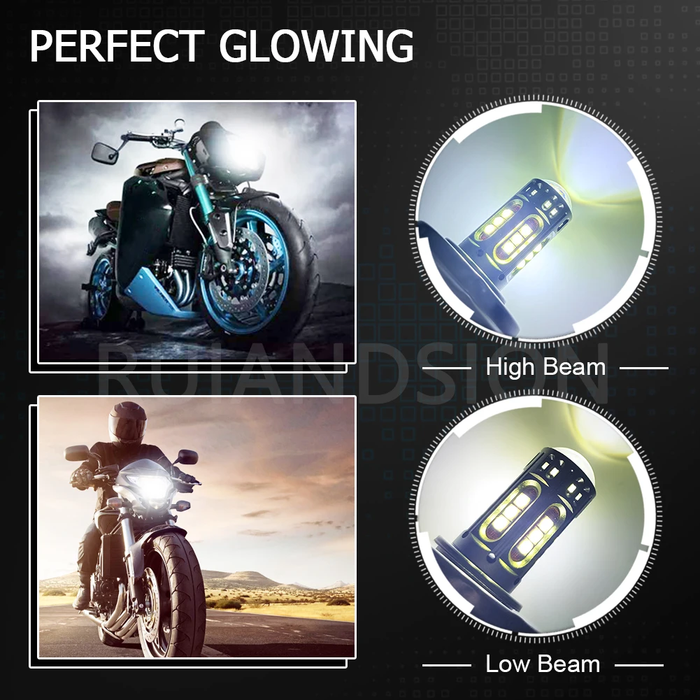 

RUIANDSION 1X 11W P45T H4 C'REE 1000Lm Motorcycle ATV Headlight Ttractor Forklift Replace LED Bulb 10V-30V 12V 24V Hign Low Beam