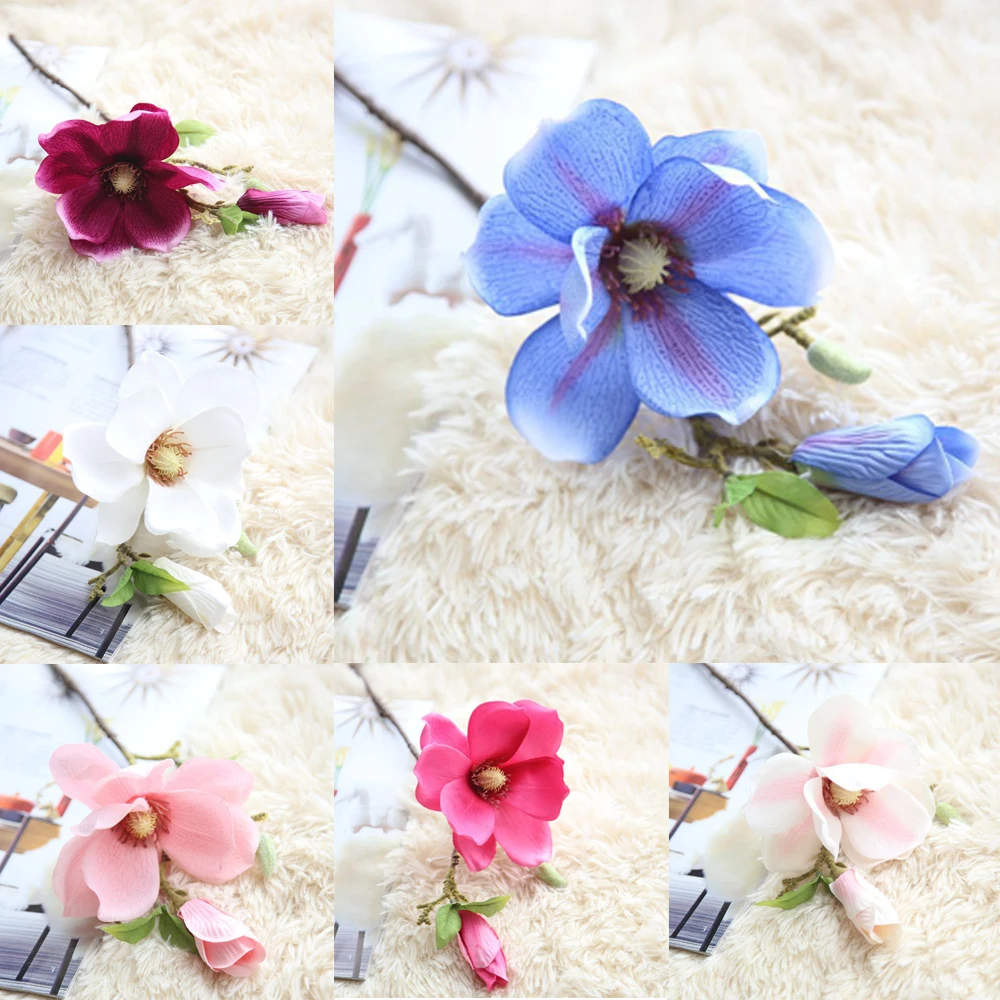 

Single Branch Magnolia Small Fresh Artificial Flower Fake Flower Arrangement Home Wedding Wecoration