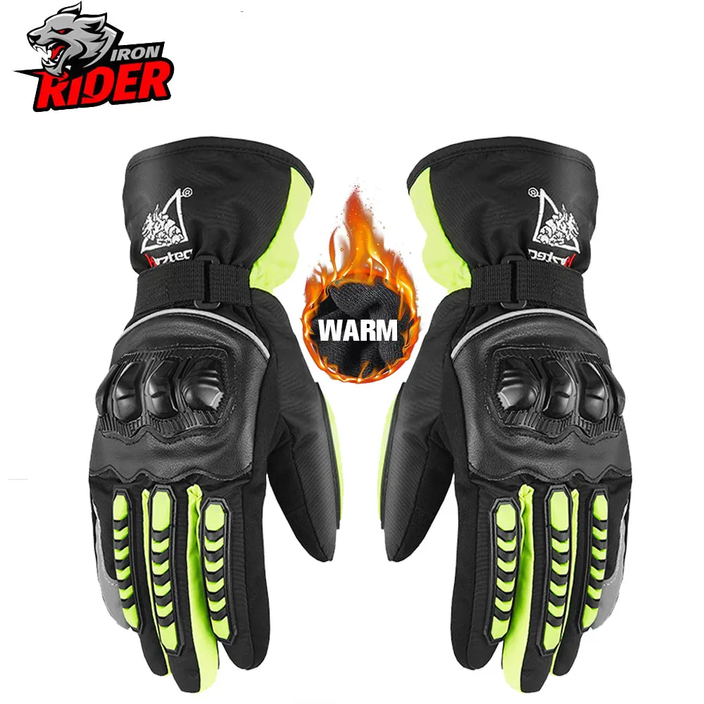 

Зимние перчатки, водонепроницаемые мотоциклетные термоперчатки с флисовой подкладкой, устойчивые Нескользящие защитные перчатки для сенс...