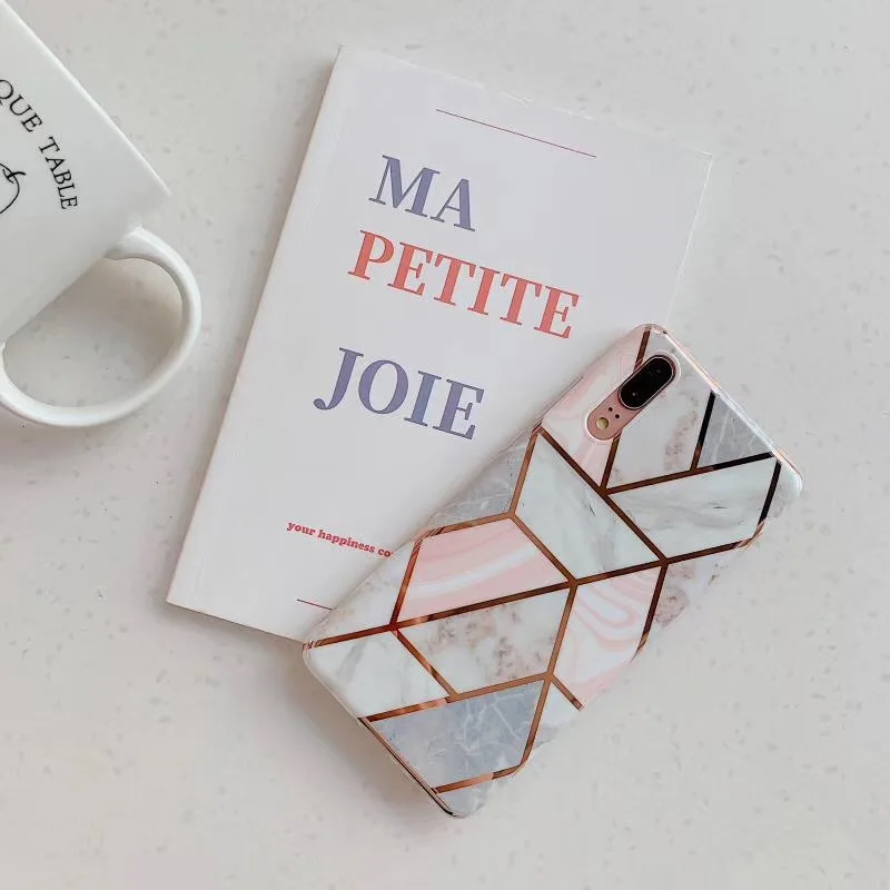 

Mosaic Gilded Marble Is Suitable for Huawei P40pro / Mate 30 Silicone Huawei P20 Pro Case Mate 20 Lite Rose Gold Diamond