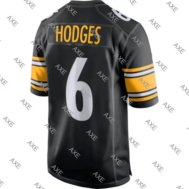 

Футболка американского футбола с вышивкой по индивидуальному заказу, черно-белая игровая футболка Мейсона Рудольфа Питтсбурга