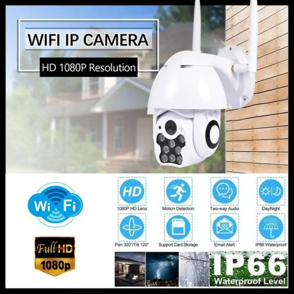 HD 1080P 8LED PTZ управление IP камера Мини wifi Открытый Купол домашней безопасности IP камера беспроводная CCTV Onvif Водонепроницаемый ночного видения F