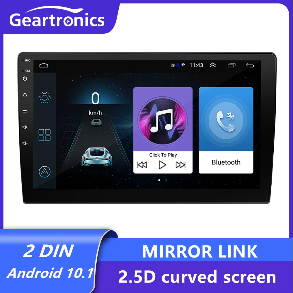 2 Din Android 10,1 автомобильный радиоприемник, мультимедийный плеер, автомобильный стерео Aux, Wi-Fi, Интернет, Bluetooth, GPS-навигация, FM-плееры, автомобиль...