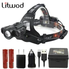 Светодиодный налобный фонарь XM-L T6 Z502713, 12000 лм, перезаряжаемый Налобный фонарик, налобный фонарь, водонепроницаемый фонарь, налобный фонарь