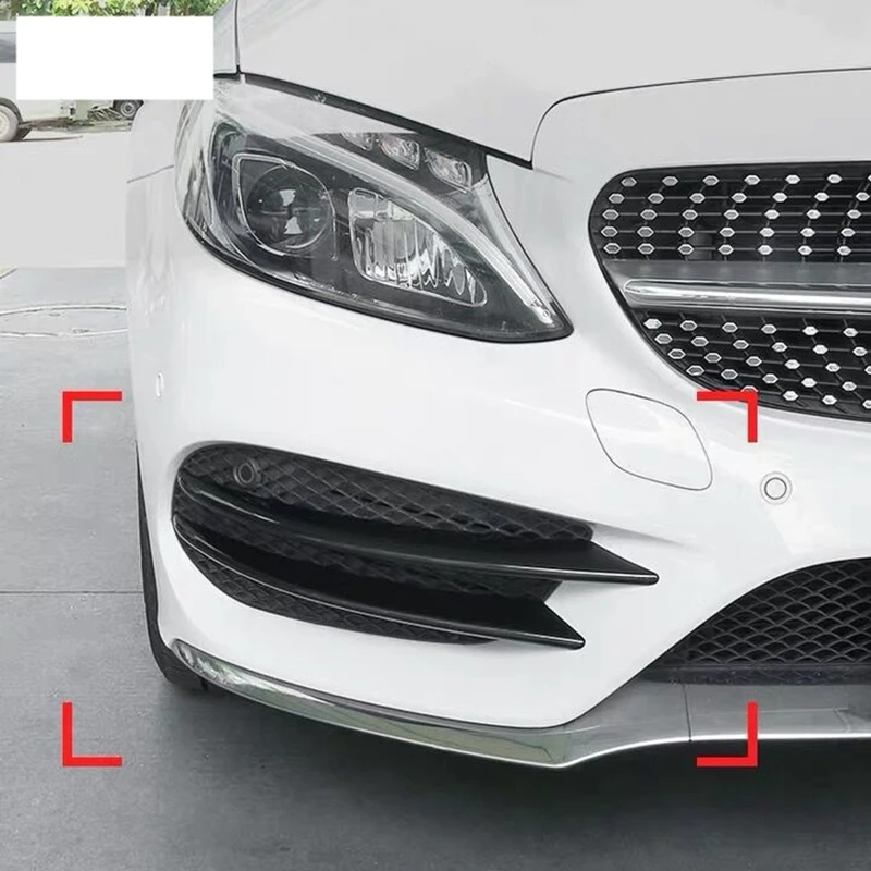 

Front Bumper Lip Splitter Spoiler Fog Lights Trim Sticker for Mercedes Benz C Class W205 C180 C200L/C180L