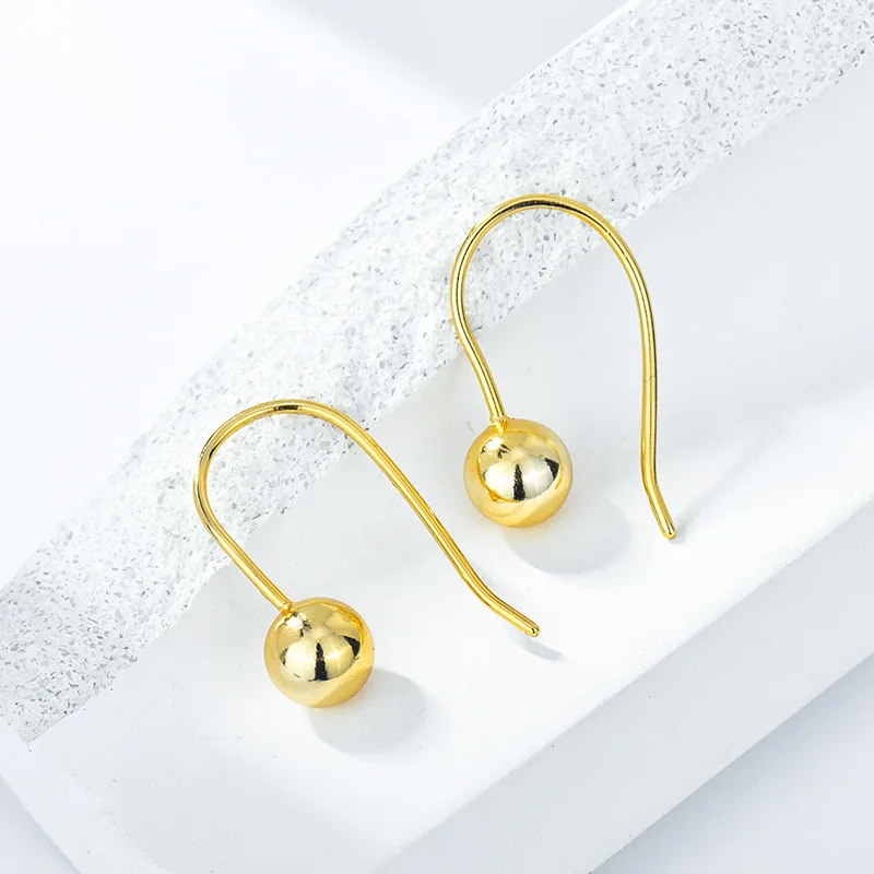 

Round Shape Drop Earring 925 Sterling Silver Earrings Gift For Women Gold Simple Designer Earings Arracadas De Mujer Jewelry
