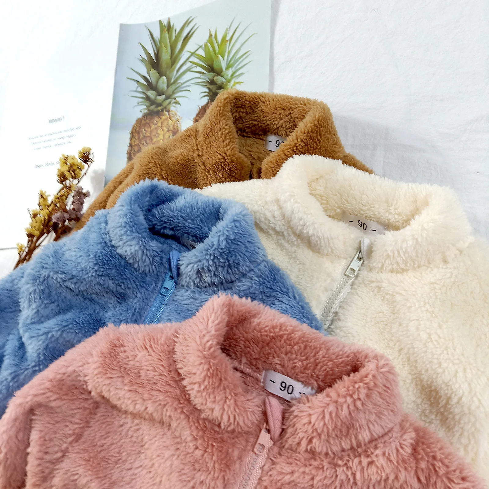Зимняя одежда для маленьких девочек новорожденных мягкие с мехом куртка на