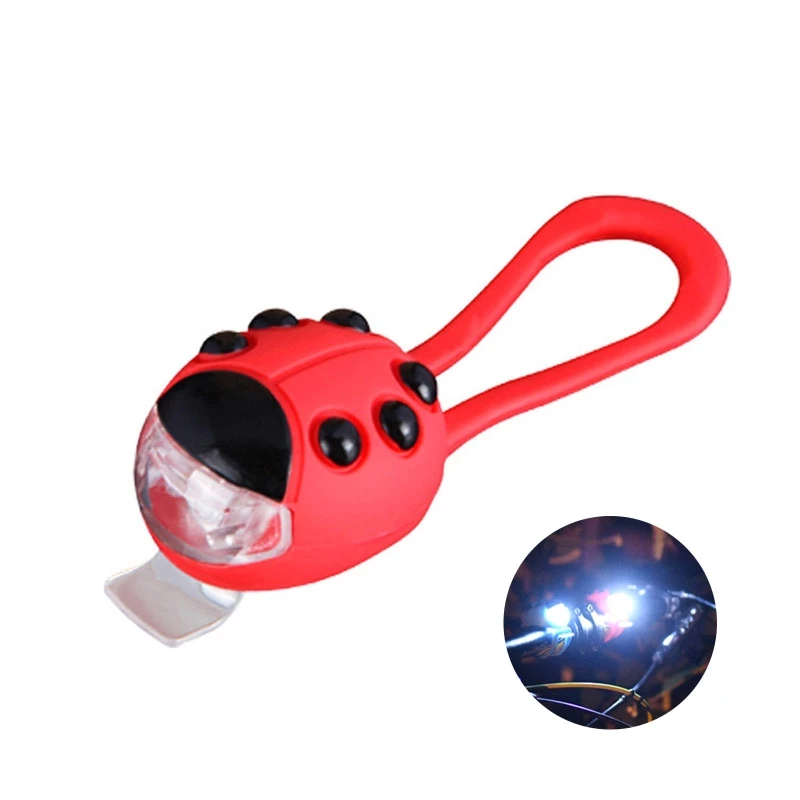 

Cute Cartoon Ladybug-Shaped Kids Scooter Lights Waterproof Headlight Taillight