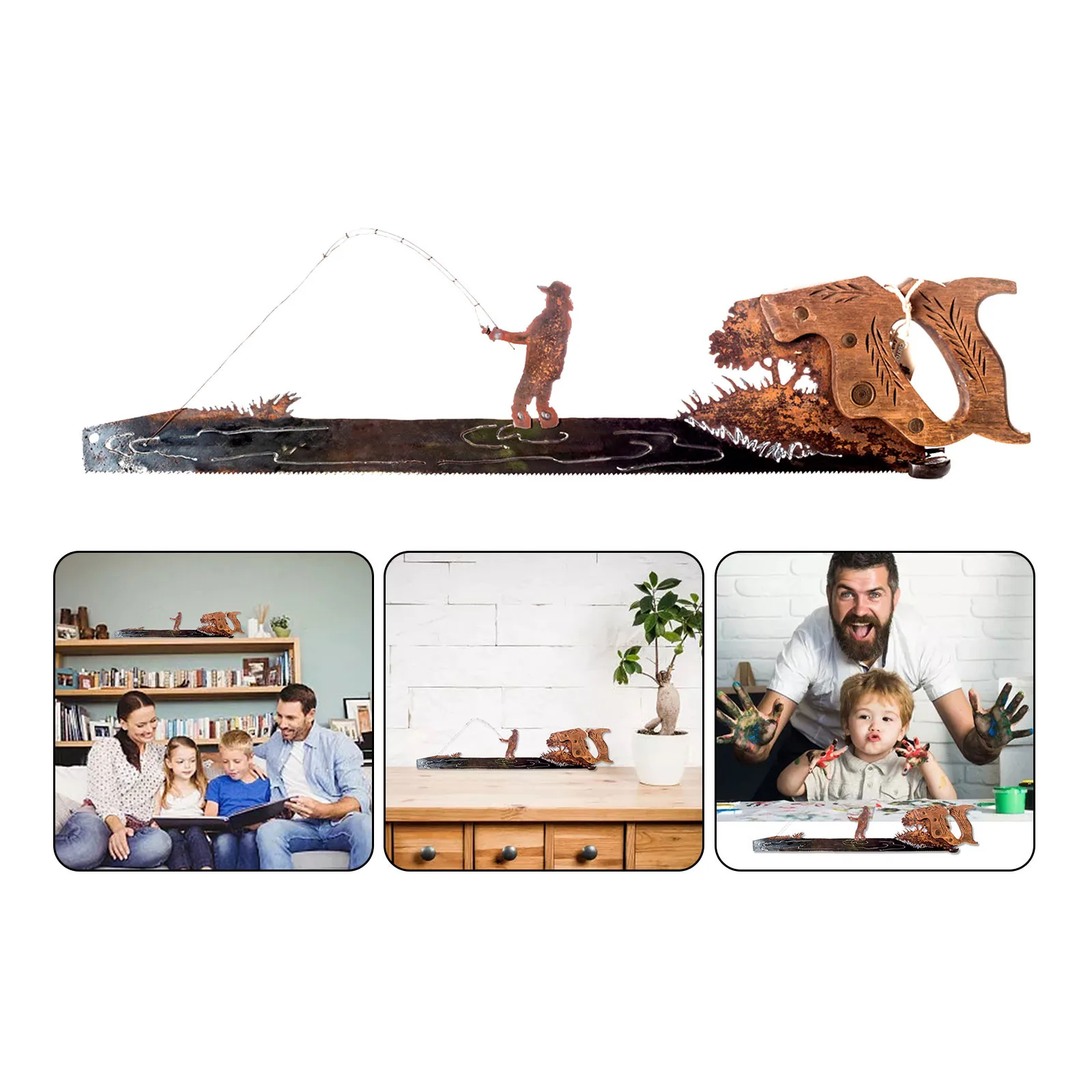 

Металлическая пила для художественного украшения стен подарок на день отца ручная резка металлическая пила настенное украшение деревенск...