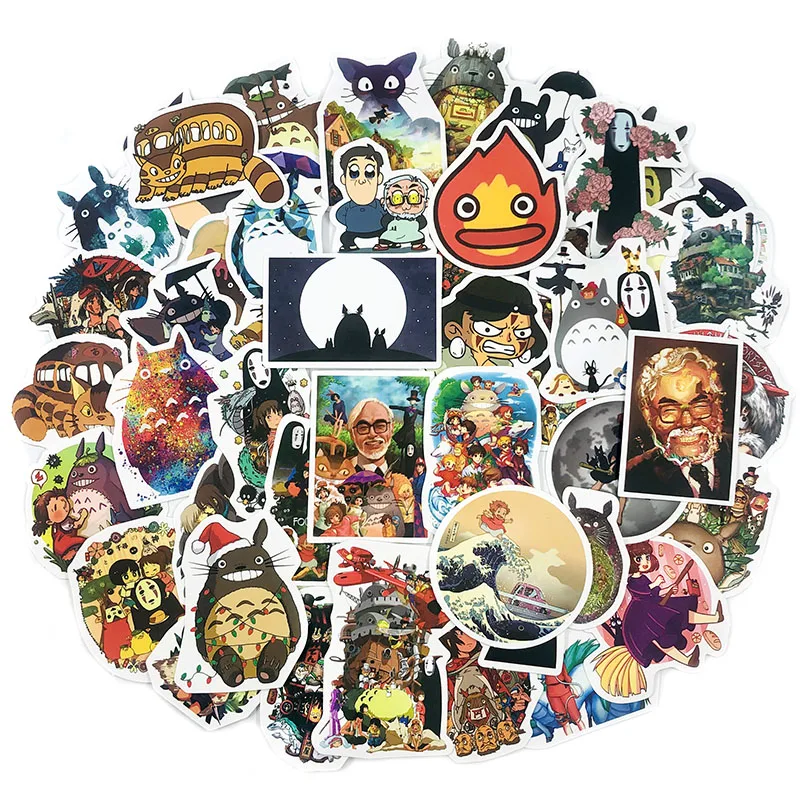 

50Pcs/Set miyazaki hayao classic Japanese anime totoro sticker For bike laptop book wall motorcycle skateboard guitar