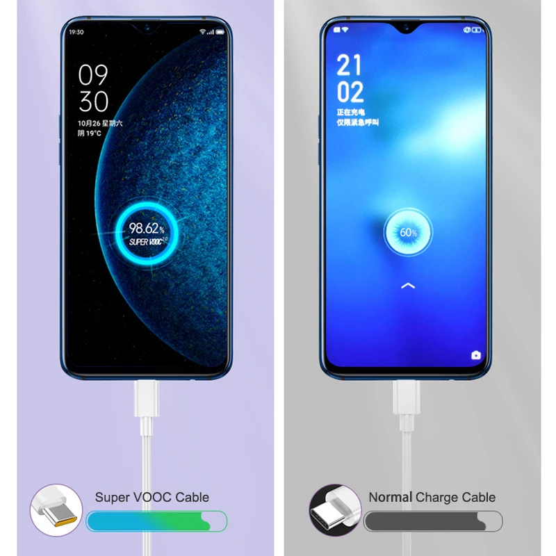6.5A USB Type C Super Fast Charging Cable 65W 50W 6A Power Charger Wire Line for OPPO VOOC 2.0 Reno 4 5 6 Ace 2 Data Phone Cabo