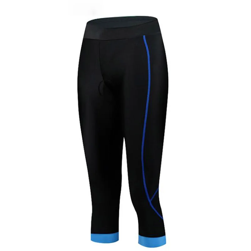 Женские велосипедные шорты капри высокого качества черные с гелевыми вставками