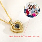 Ожерелье с проекцией изображения для женщин, цепочка из розового золота, ожерелье с памятью имени с фото на заказ, ювелирное изделие на день рождения, подарок