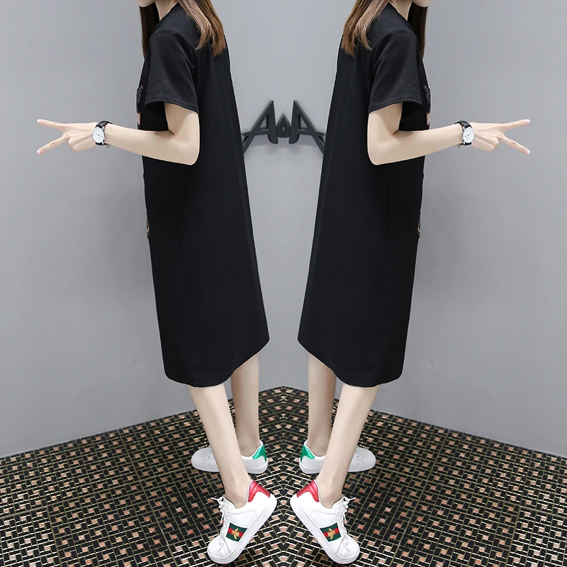 В европейском стиле до середины Длина с юбкой и футболкой для женщин 2021