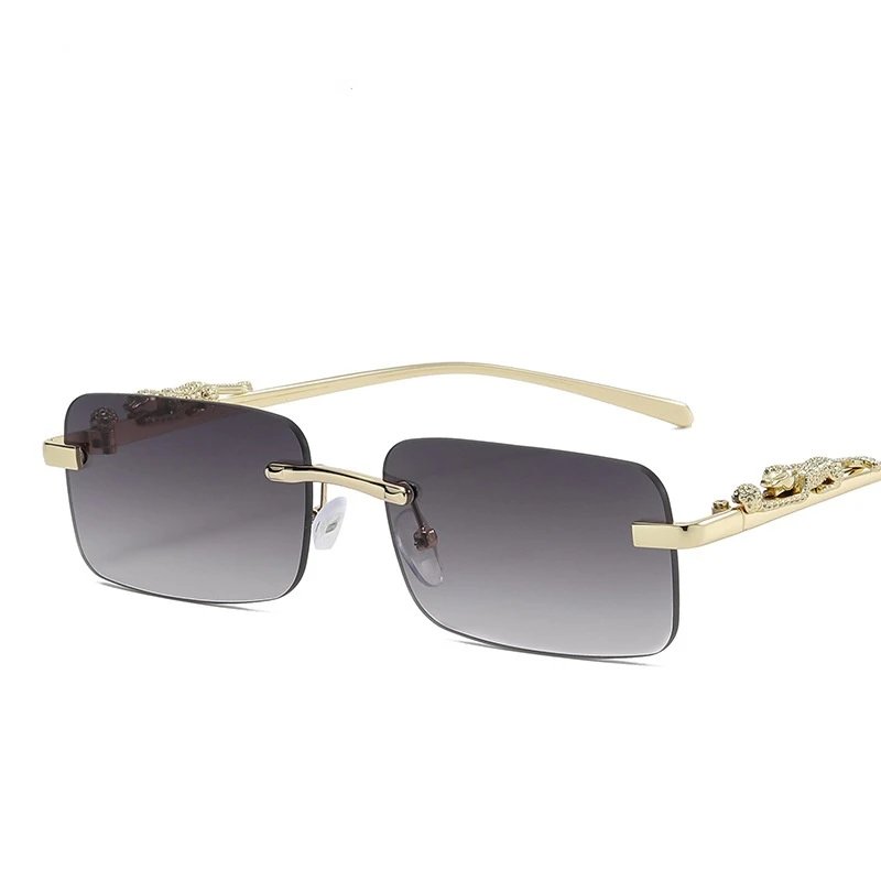 Солнцезащитные очки без оправы для мужчин и женщин Модные Винтажные брендовые