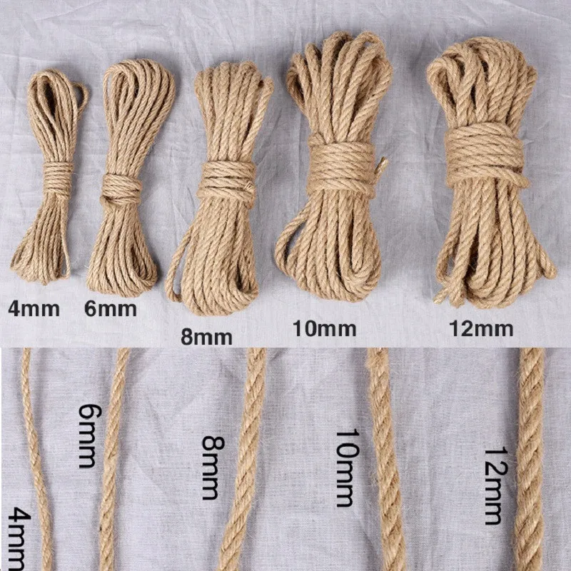 10 м 4-12 мм джутовые верёвки пеньковая веревка шпагат Строка DIY ручной работы шнур