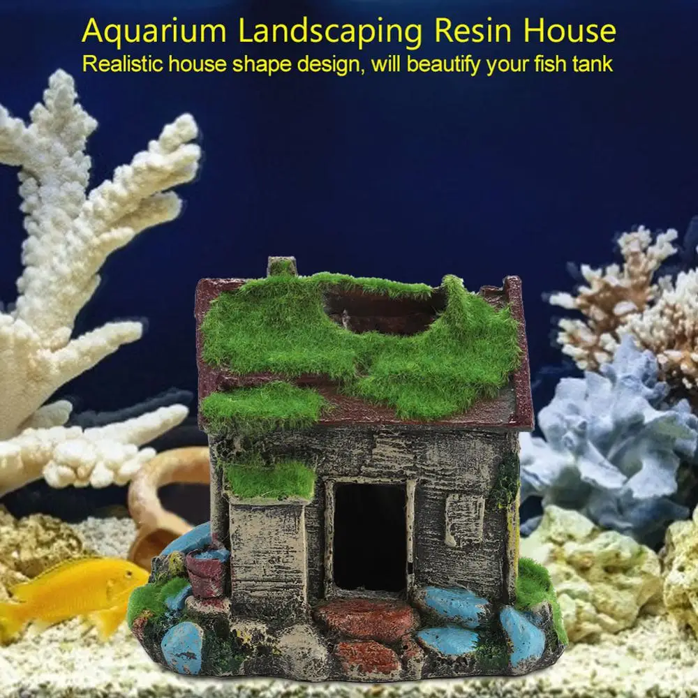 Украшение для аквариума мост Ландшафтные украшения павильон дерево из смолы