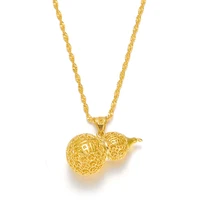 womens vietnam placer gold cutout gourd gold plated fashion parts necklace