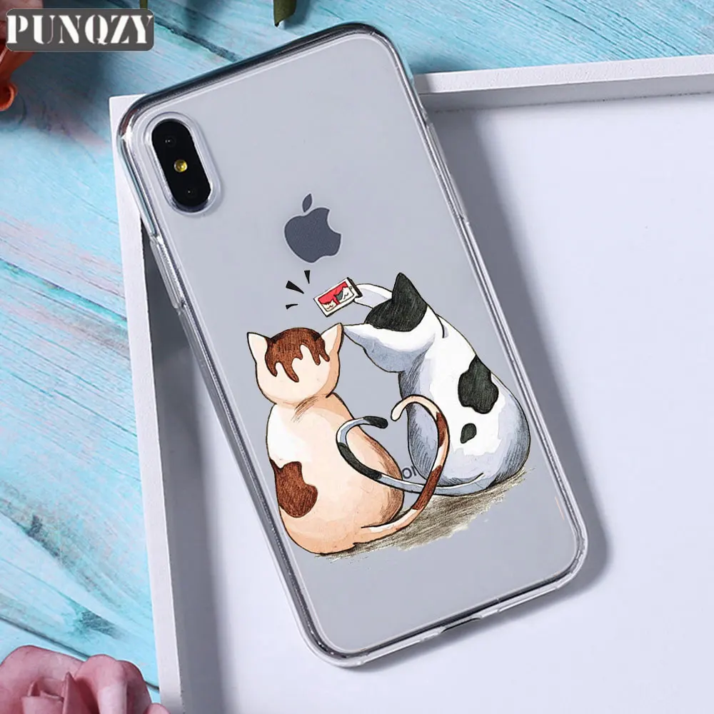TPU D907 Забавный милый чехол для телефона с котом, собакой и животными для iPhone 11 pro max 5 SE 5 S 4S 6 6S 8 7 Plus X XR XS MAX прозрачный силиконовый чехол из ТПУ - Цвет: TPU D907